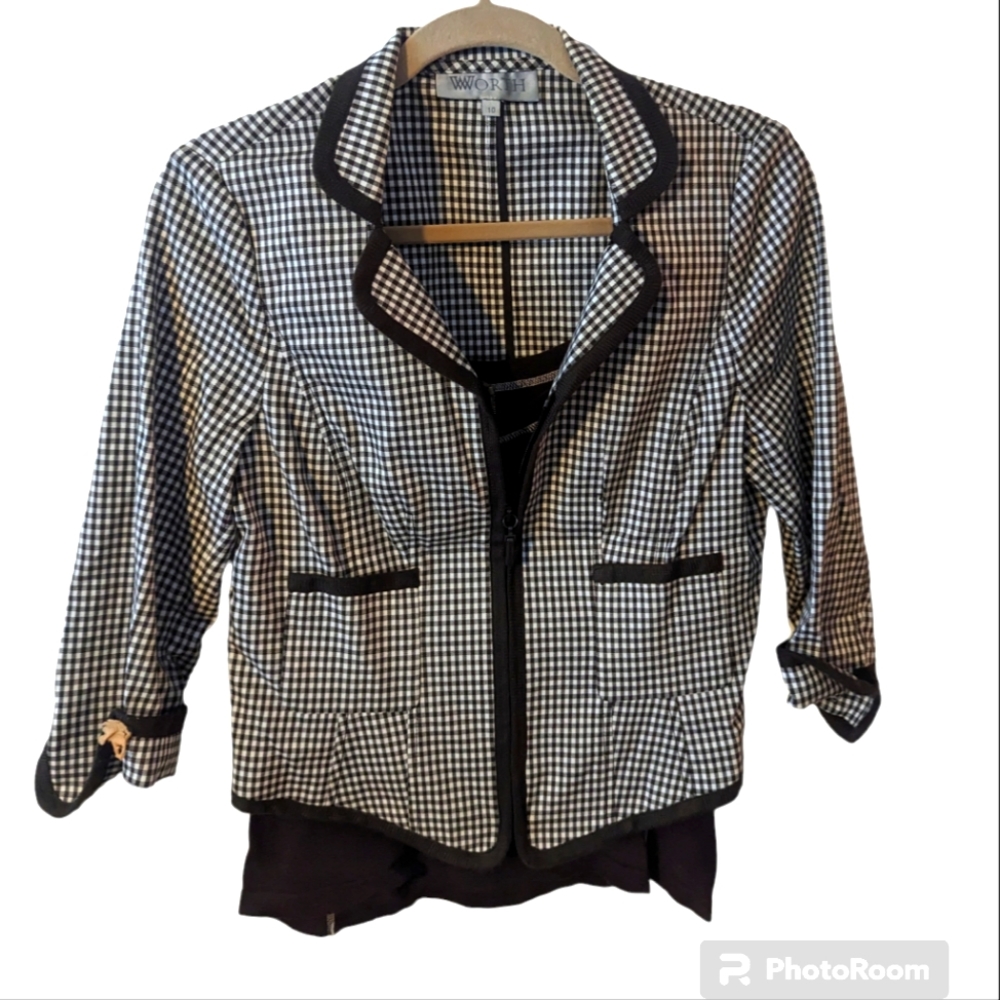 Checkered Pattern Button Down top set from Worth New York